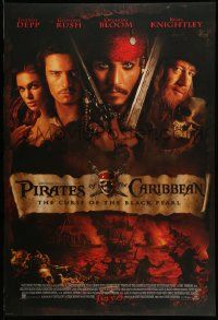 3s365 PIRATES OF THE CARIBBEAN advance DS 1sh '03 Geoffrey Rush, Knightley, Johnny Depp & cast!