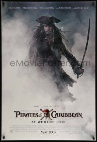 3s366 PIRATES OF THE CARIBBEAN: AT WORLD'S END 2007 advance DS 1sh '07 Johnny Depp as Captain Jack!