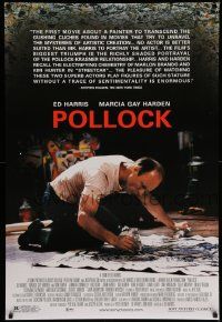 3s391 POLLOCK DS 1sh '00 cool image of Ed Harris as artist Jackson Pollock!