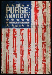 3s430 PURGE: ANARCHY July 18 teaser DS 1sh '14 Michael K. Williams, Gilford, flag w/guns & weapons!