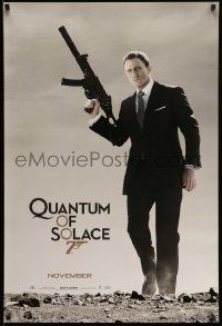 3s435 QUANTUM OF SOLACE teaser DS 1sh '08 Daniel Craig as Bond with silenced H&K UMP submachine gun