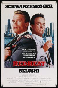3s456 RED HEAT 1sh '88 great image of cops Arnold Schwarzenegger & James Belushi!