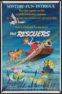 3s463 RESCUERS 1sh '77 Disney mouse mystery adventure cartoon from depths of Devil's Bayou!