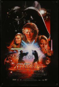 3s487 REVENGE OF THE SITH style B DS 1sh '05 Star Wars Episode III, cool artwork by Drew Struzan!