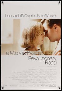 3s489 REVOLUTIONARY ROAD advance DS 1sh '08 romantic close-up of Leonardo DiCaprio & Kate Winslet!