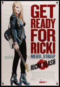 3s492 RICKI & THE FLASH advance DS 1sh '15 full-length image of Meryl Streep in title role w/ guitar