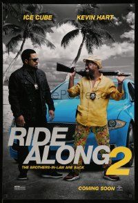 3s495 RIDE ALONG 2 teaser DS 1sh '16 great image of Ice Cube and Kevin Hart with shotgun!