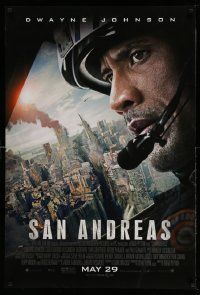 3s540 SAN ANDREAS advance DS 1sh '15 close-up of Dwayne Johnson flying in helicopter!