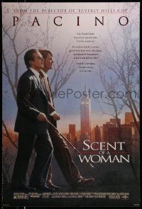 3s556 SCENT OF A WOMAN DS 1sh '92 great image of blind Al Pacino walking with Chris O'Donnell!