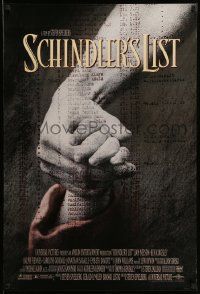 3s558 SCHINDLER'S LIST DS 1sh '93 Steven Spielberg World War II classic, Best Picture!