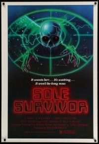3s643 SOLE SURVIVOR 1sh '83 Anita Skinner, Kurt Johnson, Robin Davidson, cool horror sci-fi art!