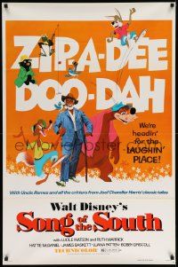 3s644 SONG OF THE SOUTH 1sh R73 Walt Disney, Uncle Remus, Br'er Rabbit & Br'er Bear!