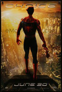 3s665 SPIDER-MAN 2 teaser DS 1sh '04 great image of Tobey Maguire in the title role, Choice!
