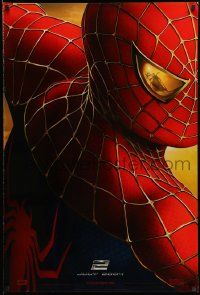 3s663 SPIDER-MAN 2 July 2004 teaser DS 1sh '04 great image of Tobey Maguire in the title role