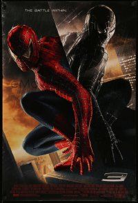 3s668 SPIDER-MAN 3 1sh '07 Sam Raimi, the battle within, Maguire in red/black suits, textured!