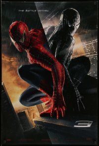 3s673 SPIDER-MAN 3 teaser DS 1sh '07 Sam Raimi, the battle within, Tobey Maguire in red/black suits!