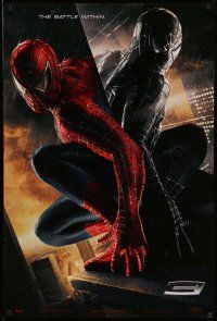3s670 SPIDER-MAN 3 teaser 1sh '07 Sam Raimi, the battle within, Tobey Maguire in red/black suits!