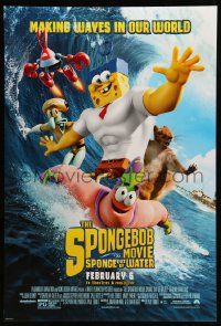 3s682 SPONGEBOB MOVIE: SPONGE OUT OF WATER advance DS 1sh '15 wacky Coppertone parody image w/ crab