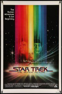 3s689 STAR TREK 1sh '79 cool art of Shatner, Nimoy, Khambatta and Enterprise by Bob Peak!