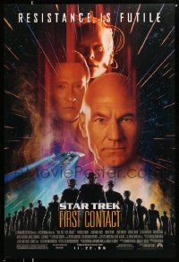 3s703 STAR TREK: FIRST CONTACT advance DS 1sh '96 Jonathan Frakes, Stewart, Spiner, sexy Borg Krige!