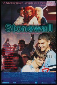 3s723 STONEWALL 1sh '96 Nigel Finch directed comedy, gay rights movement, image of crowd cheering