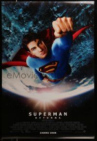 3s744 SUPERMAN RETURNS int'l advance DS 1sh '06 Bryan Singer, full-length image of Routh in space!