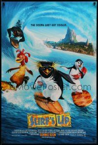 3s746 SURF'S UP int'l advance DS 1sh '07 Shia LaBeouf, Jeff Bridges, image of cute animals surfing!