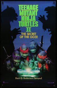 3s769 TEENAGE MUTANT NINJA TURTLES II teaser 1sh '91 Secret of the Ooze, great image!