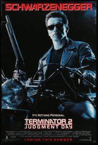 3s772 TERMINATOR 2 advance DS 1sh '91 Arnold Schwarzenegger w/shotgun, it's nothing personal!