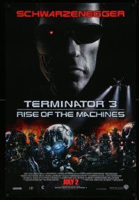 3s773 TERMINATOR 3 July int'l advance 1sh '03 Arnold Schwarzenegger, image of many killer cyborgs!