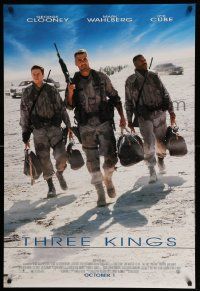 3s796 THREE KINGS advance DS 1sh '99 George Clooney, Mark Wahlberg, & Ice Cube in the Gulf War!