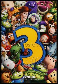 3s828 TOY STORY 3 advance DS 1sh '10 Disney & Pixar, great image of Woody, Buzz & cast!