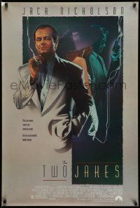 3s859 TWO JAKES 1sh '90 cool full-length art of smoking Jack Nicholson by Rodriguez!