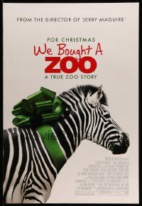 3s927 WE BOUGHT A ZOO style C advance DS 1sh '11 Cameron Crowe directed, zebra in ribbon!