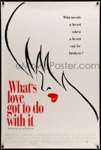 3s932 WHAT'S LOVE GOT TO DO WITH IT int'l DS 1sh '93 cool silhouette artwork of Tina Turner!
