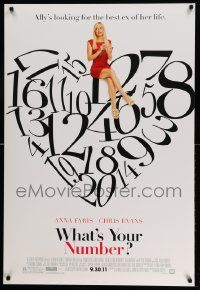3s934 WHAT'S YOUR NUMBER style A advance DS 1sh '11 Chris Evans, Ari Graynor, sexy Anna Faris!