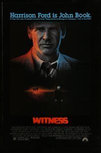 3s955 WITNESS 1sh '85 big city cop Harrison Ford in Amish country, directed by Peter Weir!