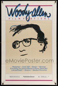 3s959 WOODY ALLEN FILM FESTIVAL 1sh '81 cool headshot artwork of the director, his eight best!