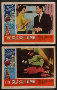 3t903 GLASS TOMB 2 LCs '55 great images of John Ireland, Valerie Vernon!