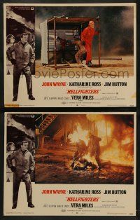 3t909 HELLFIGHTERS 2 LCs '69 John Wayne as fireman Red Adair, dudes on fire!