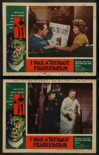3t919 I WAS A TEENAGE FRANKENSTEIN 2 LCs '57 Whit Bissell, Phyllis Coates and Robert Burton!