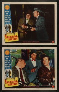 3t921 ILLEGAL ENTRY 2 LCs '49 Howard Duff, Paul Stewart & Anthony Caruso, true story of human cargo