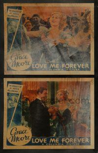 3t934 LOVE ME FOREVER 2 LCs '35 pretty singer Grace Moore, grandest of all musical melodramas!