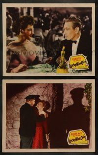3t936 LUCKY NICK CAIN 2 LCs '51 great images of George Raft w/sexy Coleen Gray in film noir!