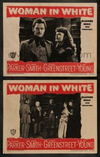 3t996 WOMAN IN WHITE 2 LCs '48 Eleanor Parker, Alexis Smith, Sidney Greenstreet, Gig Young