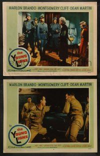 3t999 YOUNG LIONS 2 LCs '58 Nazi Marlon Brando with soldiers, Montgomery Clift throwing punch!
