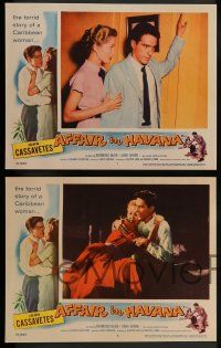 3t026 AFFAIR IN HAVANA 8 LCs '57 John Cassavetes in Cuba, Sara Shane, Raymond Burr!