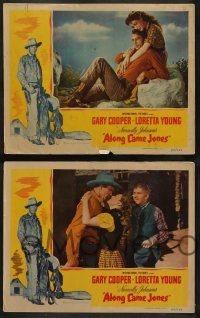 3t594 ALONG CAME JONES 5 LCs '45 Gary Cooper & Loretta Young, Norman Rockwell border art!