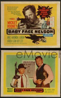 3t038 BABY FACE NELSON 8 LCs '57 Public Enemy No. 1 Mickey Rooney firing tommy gun on TC!