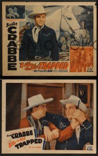 3t639 BILLY THE KID TRAPPED 4 LCs '42 western cowboy Buster Crabbe, Al Fuzzy St. John!